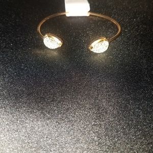 Gold tone Bangle with Crystals